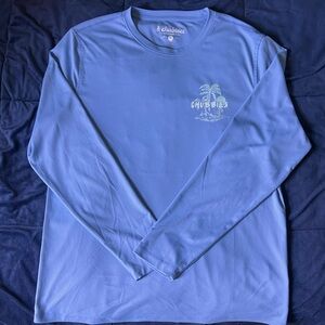 Chubbies Light Blue Long Sleeve Tee with Palm Graphic beachwear